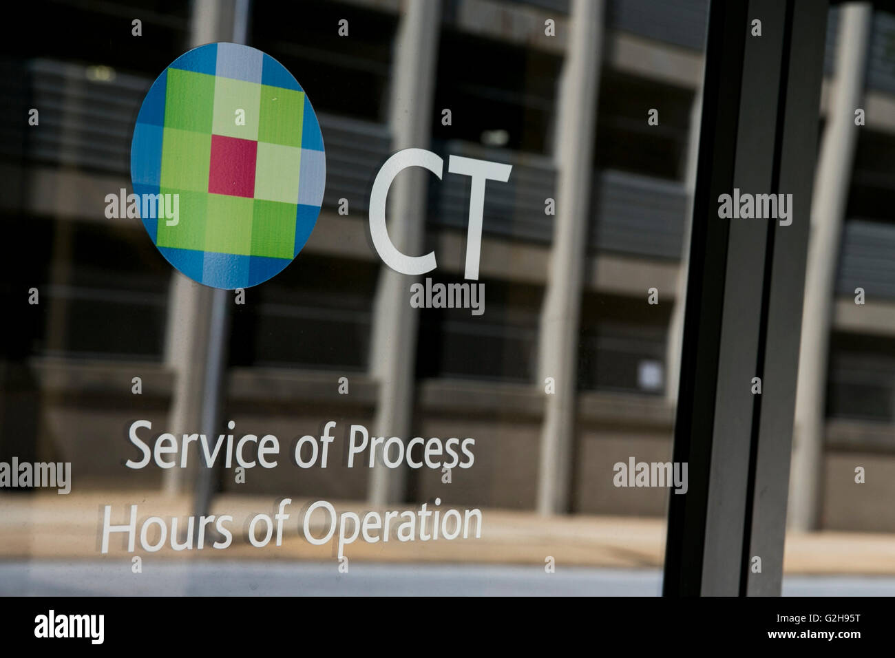 Un logo affiche à l'extérieur de la Corporation Trust Center, exploité par la société CT à Wilmington, Delaware le 8 mai 2016. Banque D'Images