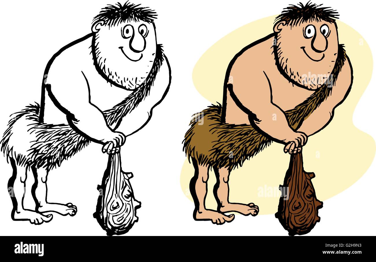 Caveman avec club Illustration de Vecteur
