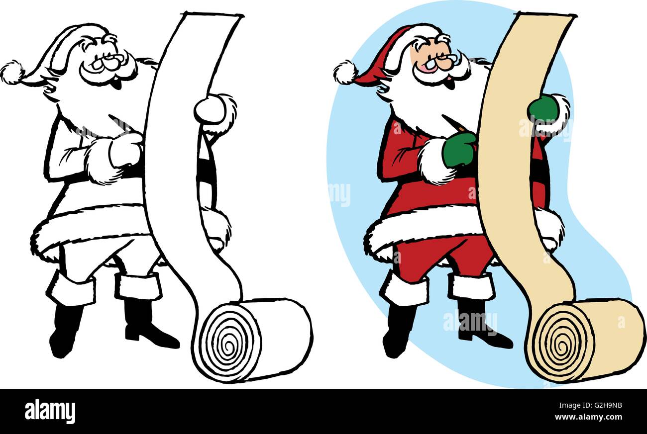 Faire une liste du Père Noël Illustration de Vecteur