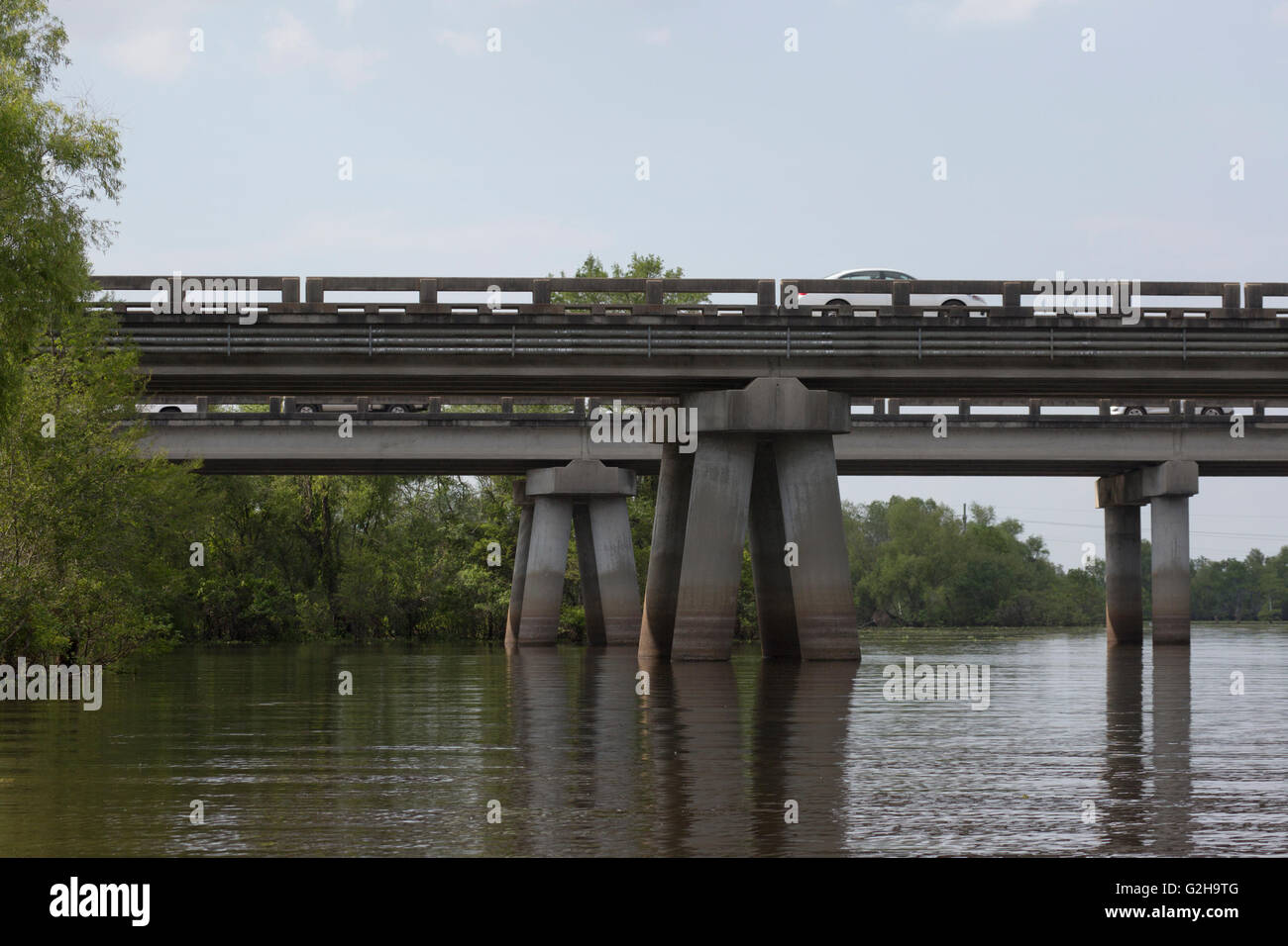 Marais Atchafalaya, freeway, un 18,2 km pont traversant la zone humide sur l'Interstate 10 (I-10) L'autoroute, Banque D'Images