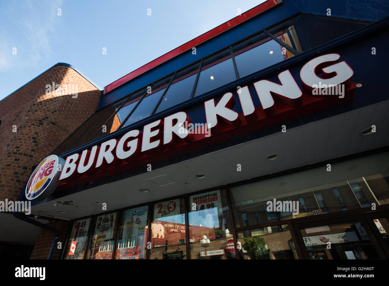 Restaurant Burger King au centre-ville de Kingston (Ontario), le 28 mai 2016. Banque D'Images