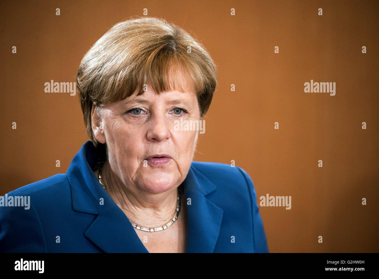 Berlin, Allemagne. 01 Juin, 2016. La chancelière allemande Angela Merkel arrive à la réunion du cabinet fédéral de la chancellerie à Berlin, Allemagne, 01 juin 2016. Photo : MICHAEL KAPPELER/dpa/Alamy Live News Banque D'Images