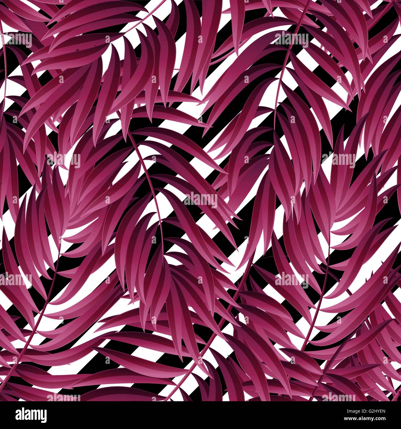 Feuilles de palmier rouge Banque d'images vectorielles - Alamy