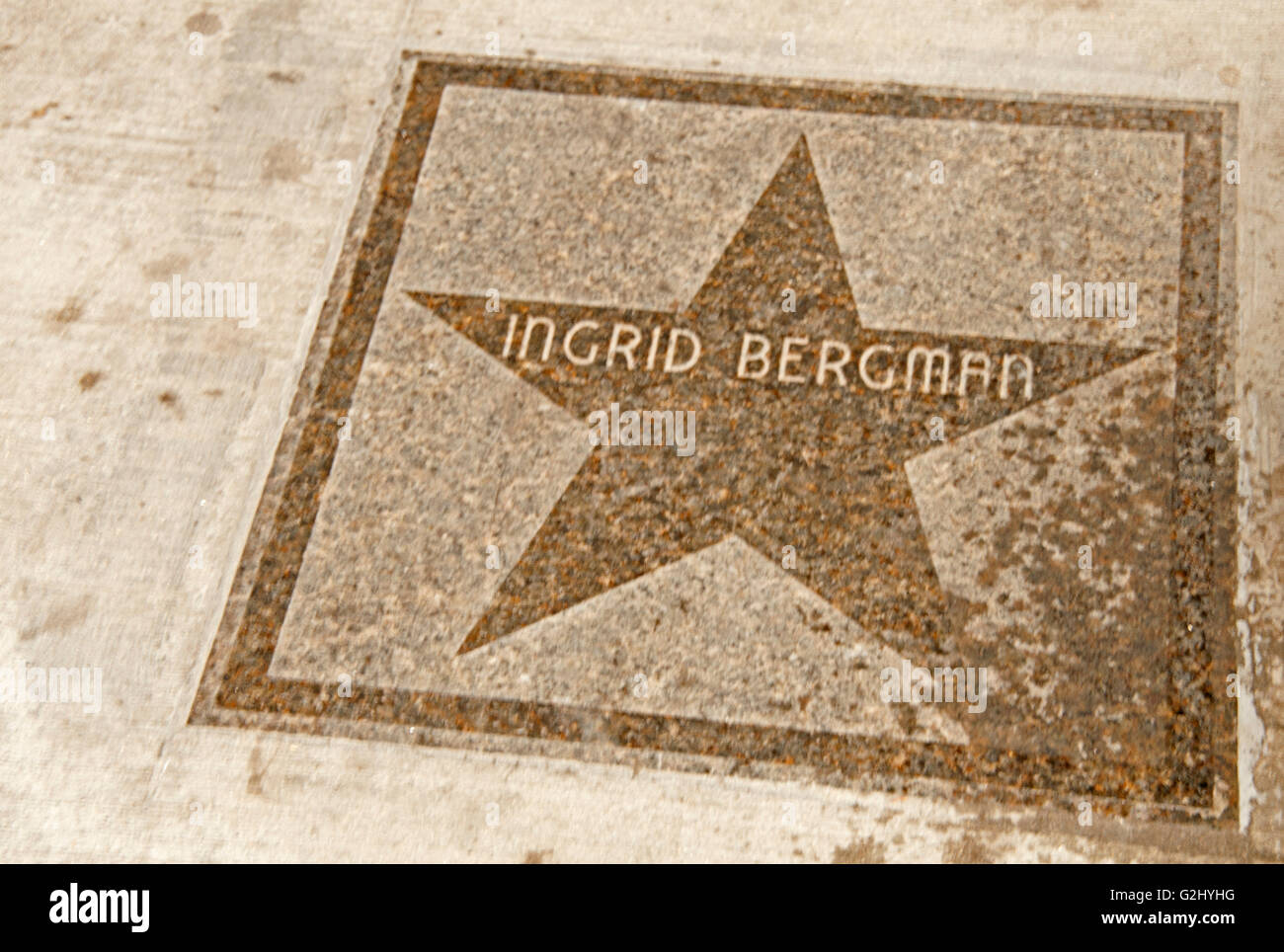 Movie Star Ingrid Bergman's nom est affiché dans le "Walk of Fame" à l'extérieur de l'hôtel Nevada et des jeux de l'Hall à Ely dans le Nevada Banque D'Images