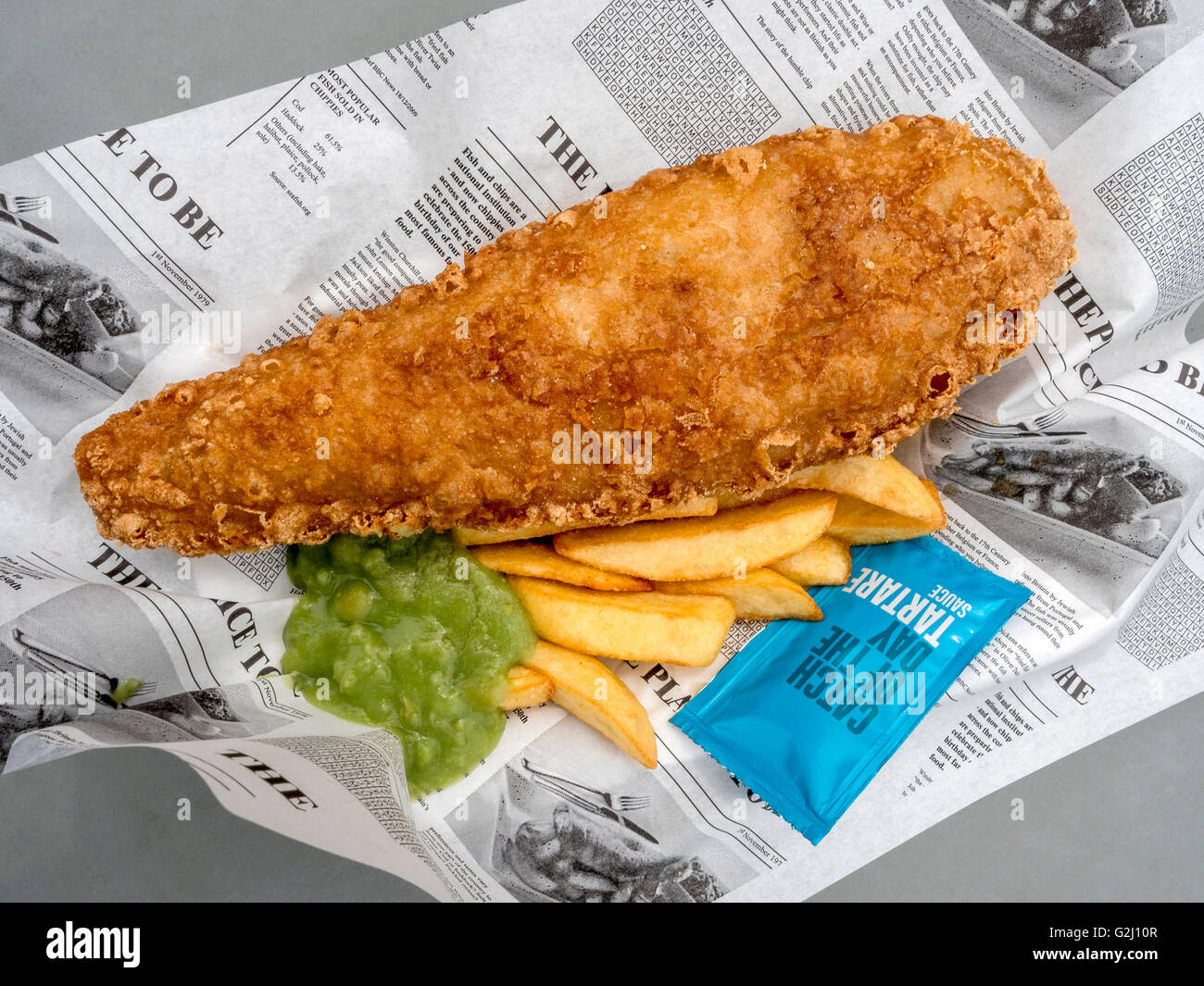 Fish and chips, des aliments typiquement britannique, Royaume-Uni, Europe Banque D'Images