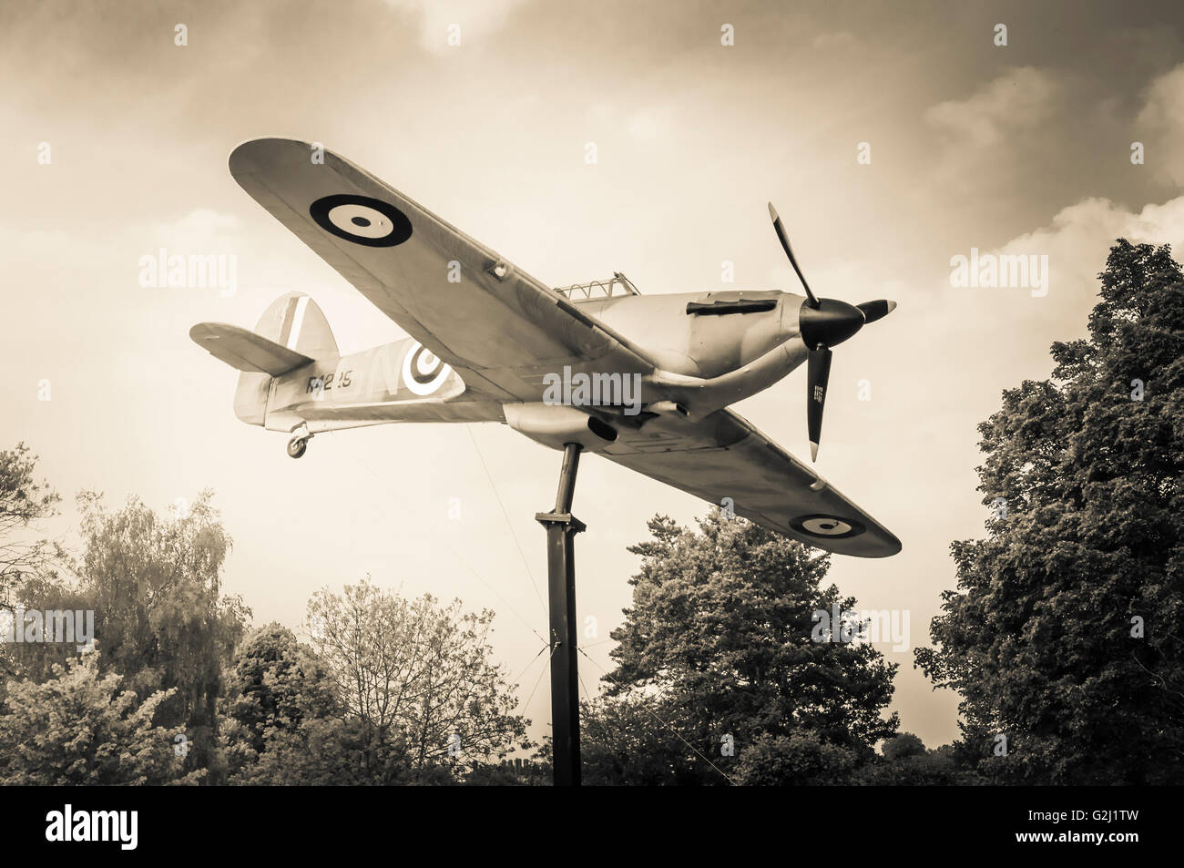 Hawker Hurricane un chasseur monoplace britannique WW2 Modèle d'aéronefs. Banque D'Images