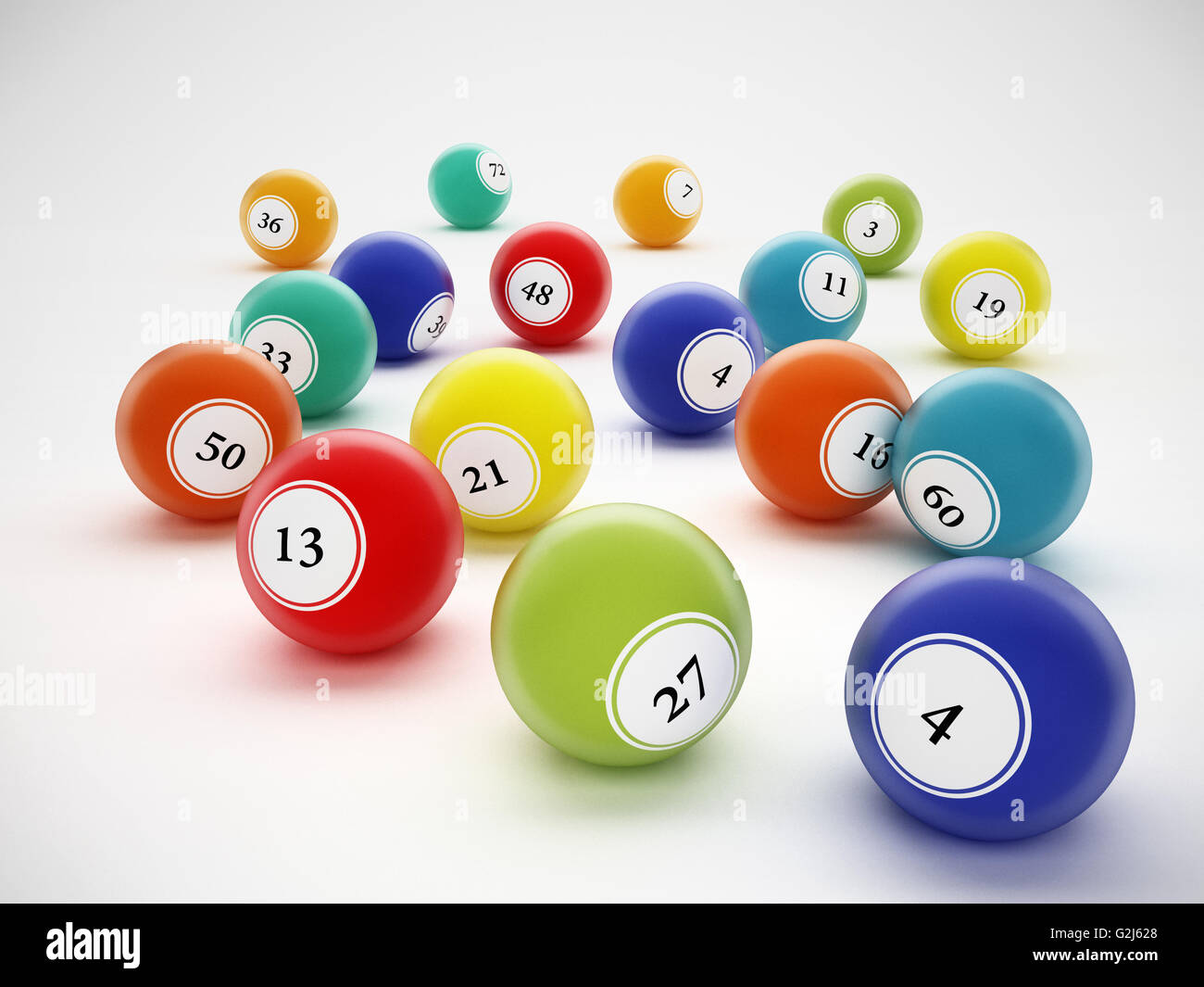 Boules de Bingo avec les numéros de générique. 3D illustration. Banque D'Images