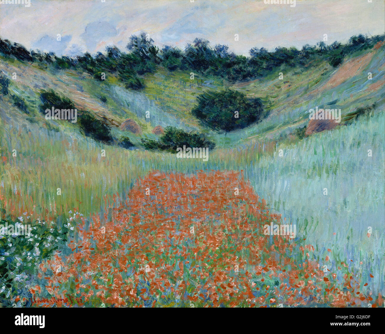 Claude Monet - champ de coquelicots, environs de Giverny - Musée des beaux-Arts, Boston Banque D'Images