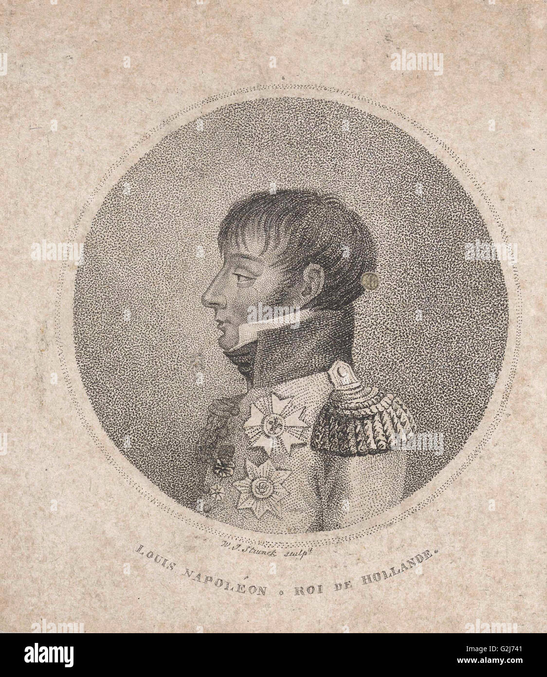 Portrait de Louis Napoléon Bonaparte, Jacob Willem Strunck, 1806 - 1810 Banque D'Images