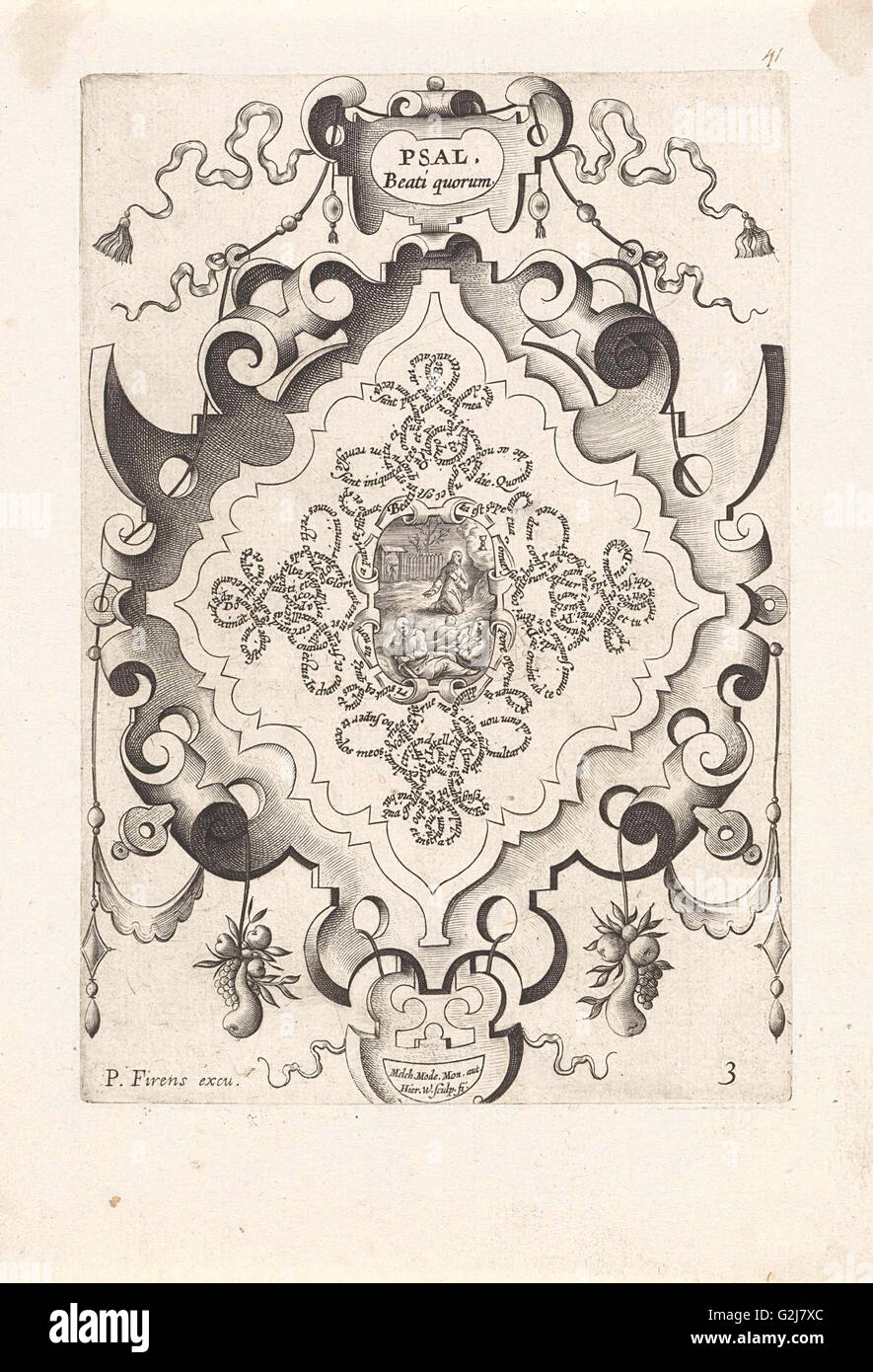 Christus in de hof van Getsemane. Hieronymus Wierix, Melchior Modèle, Pierre Firens, 1608 Banque D'Images