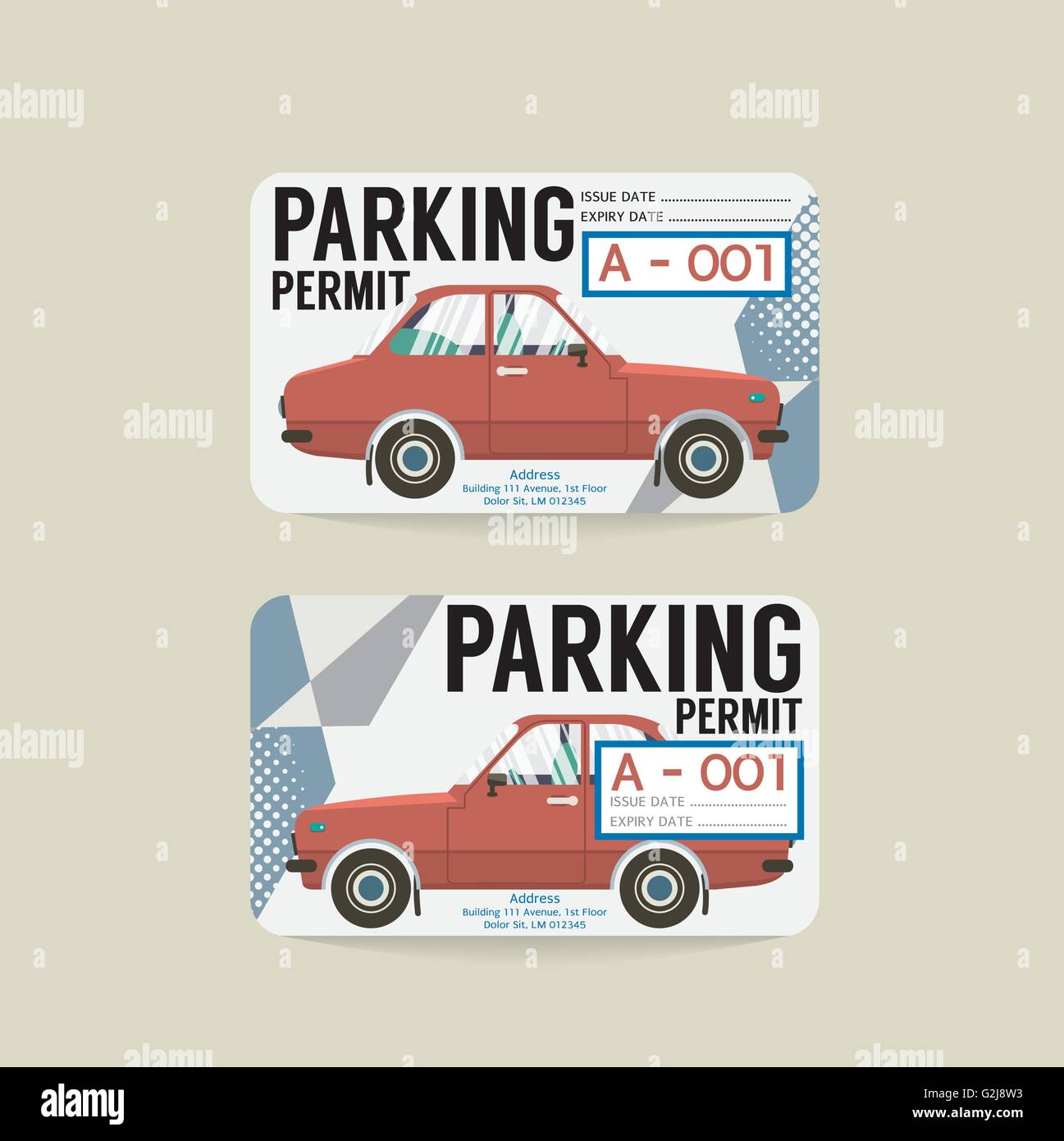 Carte de Permis de stationnement Vector Illustration Illustration de Vecteur