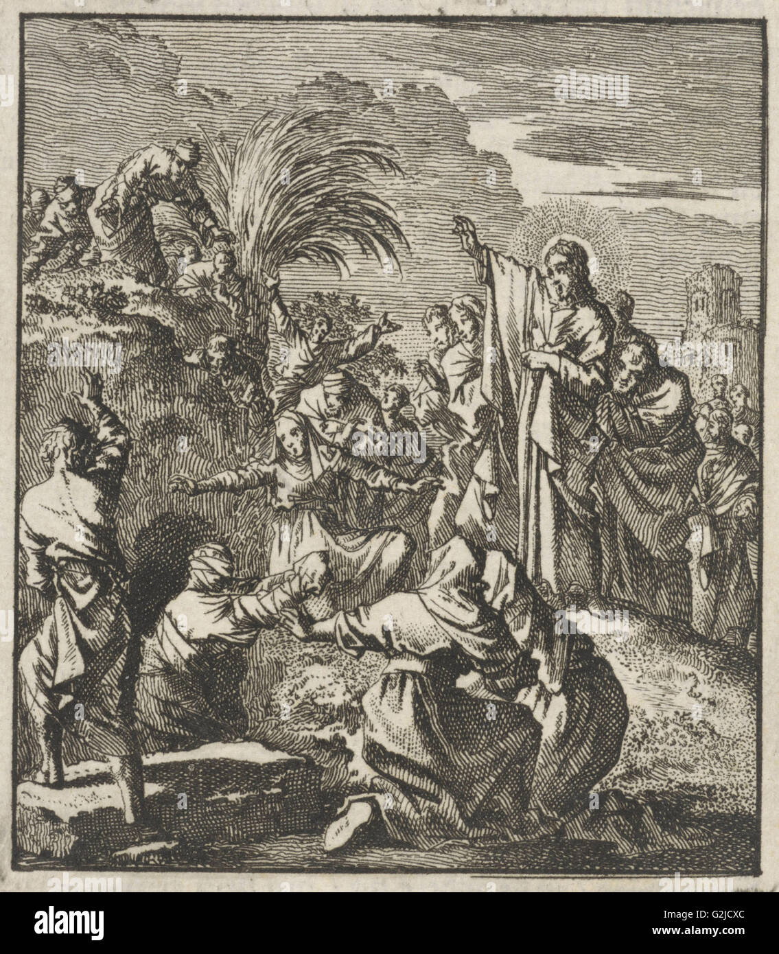 Résurrection de Lazare, Jan Luyken, Jan Rieuwertsz. (II), Barent Visscher, 1706 Banque D'Images