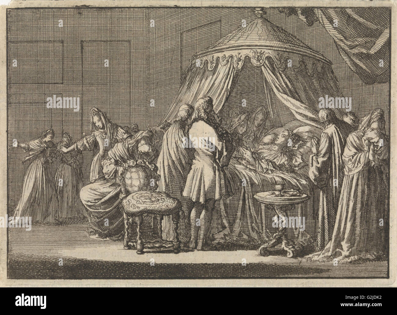 La mort de Marie II Stuart, reine d'Angleterre, 1695 Photo Stock Alamy