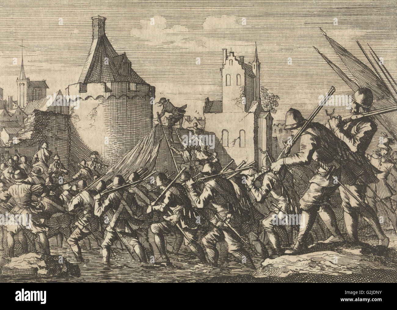 Goch conquise sur les Espagnols par Charles Lambert, gouverneur de Nijmegen, 1625, Allemagne Banque D'Images