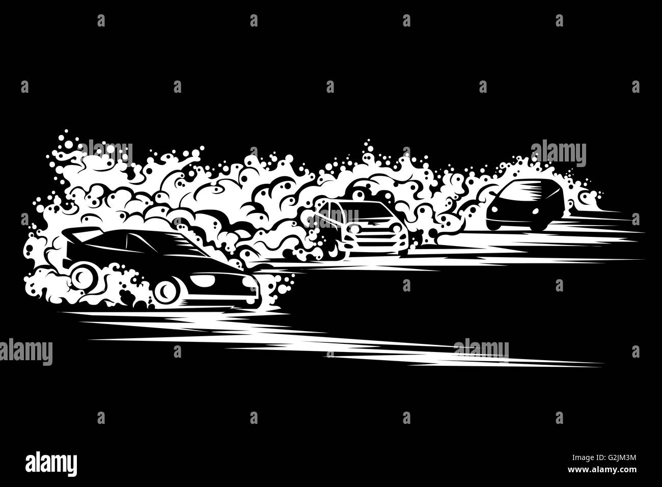 Piste de voiture de course Banque d'images noir et blanc - Alamy