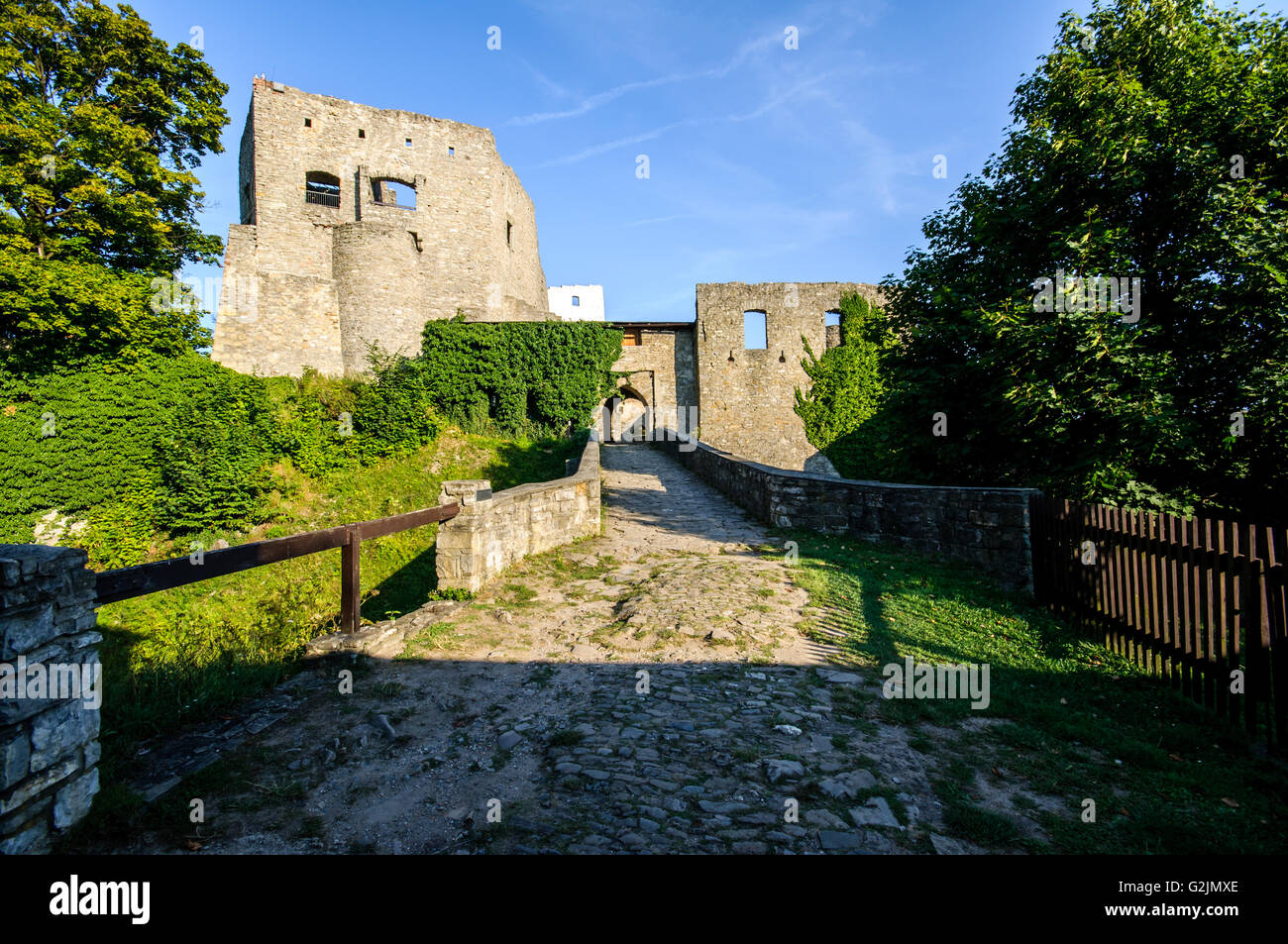 Hukvaldy, un château construit en 1285 en Moravie, République Tchèque Banque D'Images