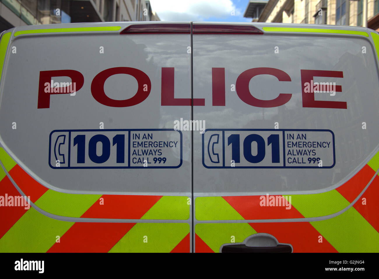 Fourgon de police 101 call sign Glasgow, Écosse, Royaume-Uni. Banque D'Images