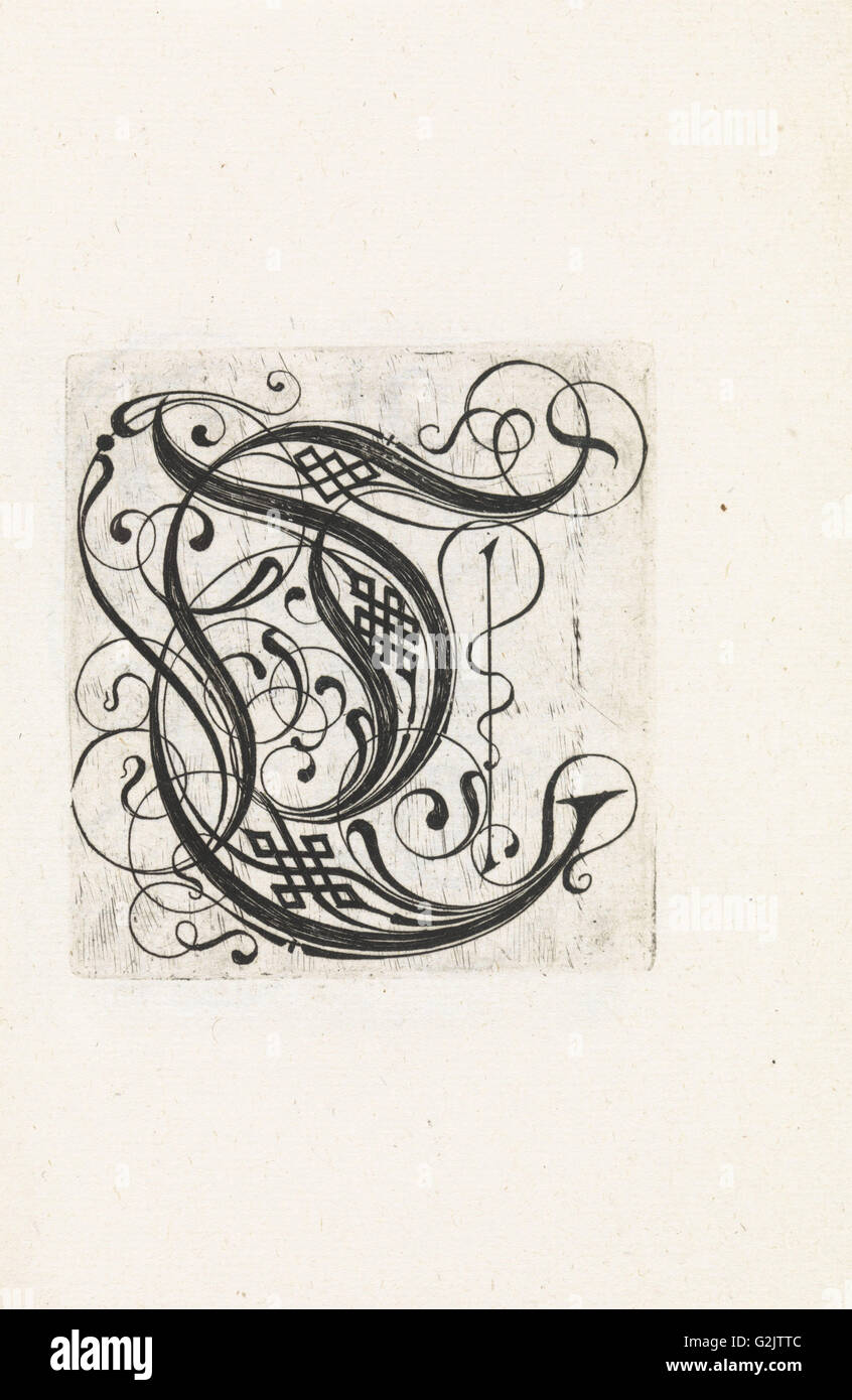 Lettre T, anonyme, c. 1600 - c. 1699 Banque D'Images