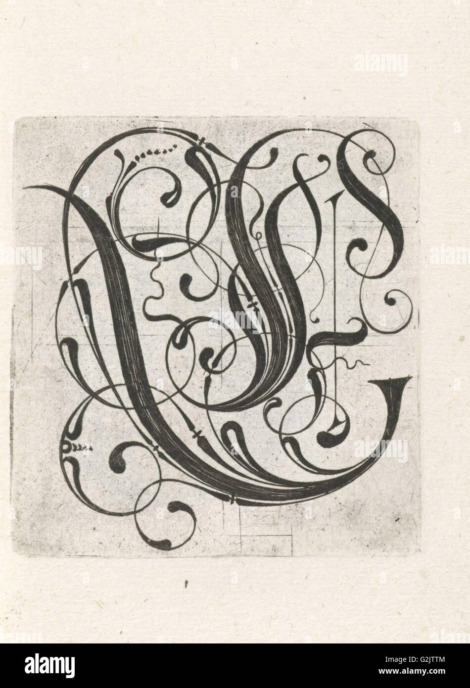 Lettre E, anonyme, c. 1600 - c. 1699 Banque D'Images