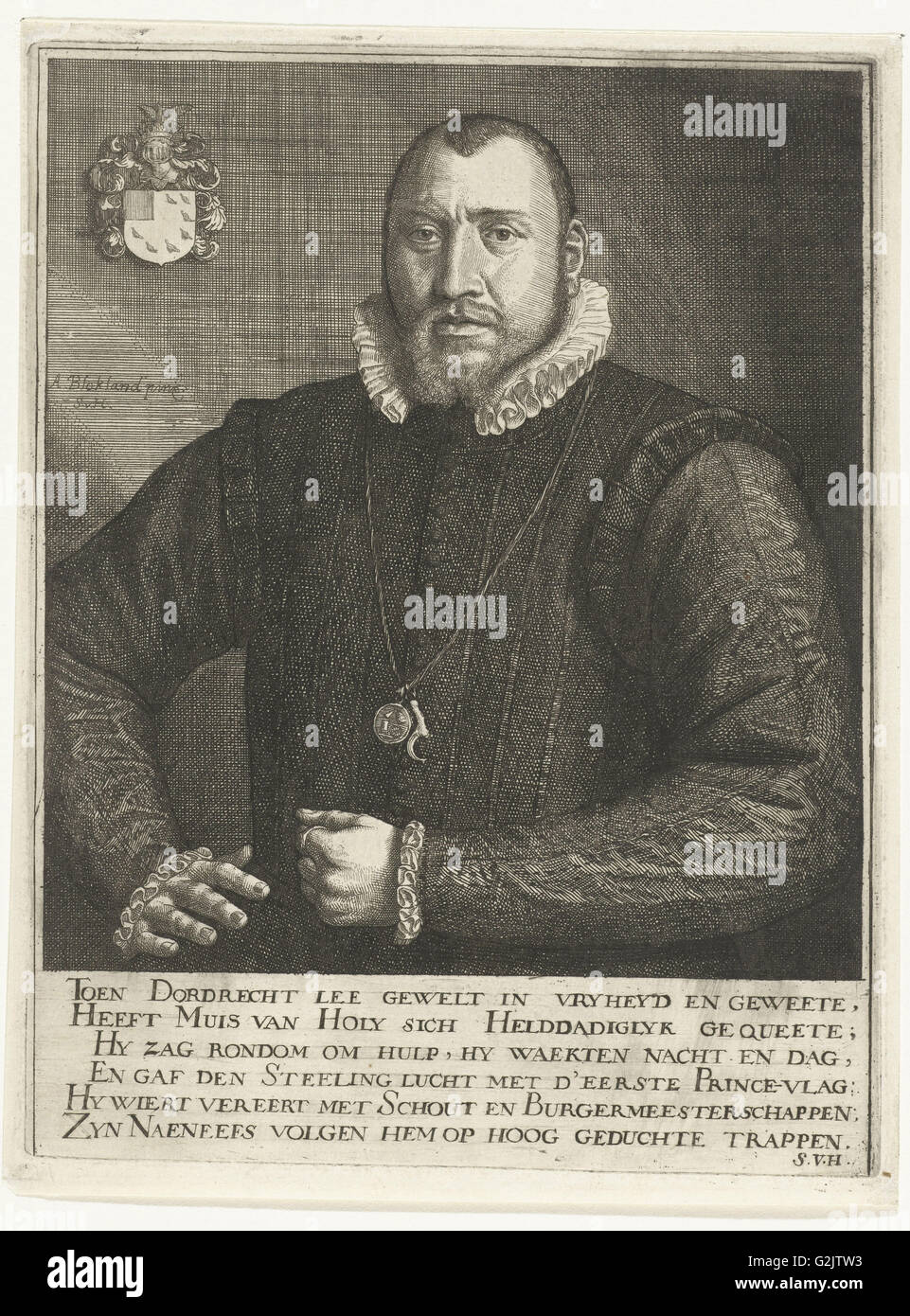 Portrait de Jacob van Xenon Grill Saint, Samuel van Hoogstraten, Simon onder de Linde, 1648 - 1677 Banque D'Images