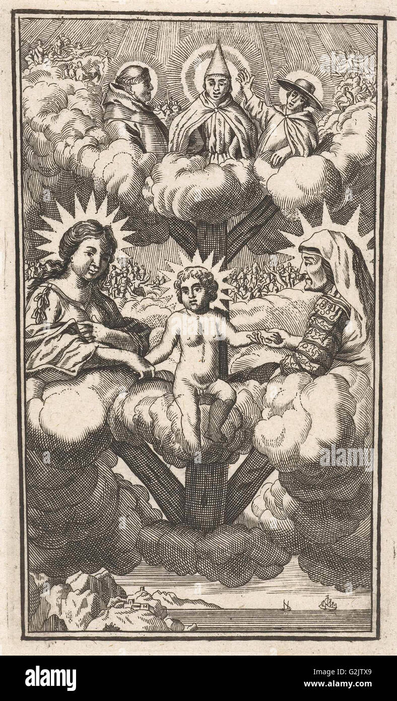 La Vierge et l'Enfant avec sainte Anne, imprimer bouilloire : Anonyme, Samuel van Hoogstraten, Philip Verbeek, 1671 - 1716 Banque D'Images