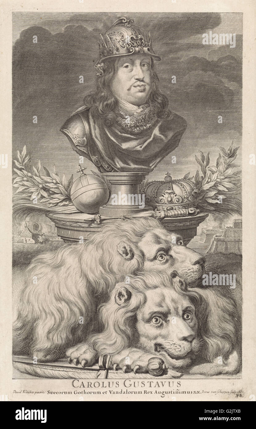 Portrait de Charles XI, Roi de Suède, imprimer bouilloire Pieter van
