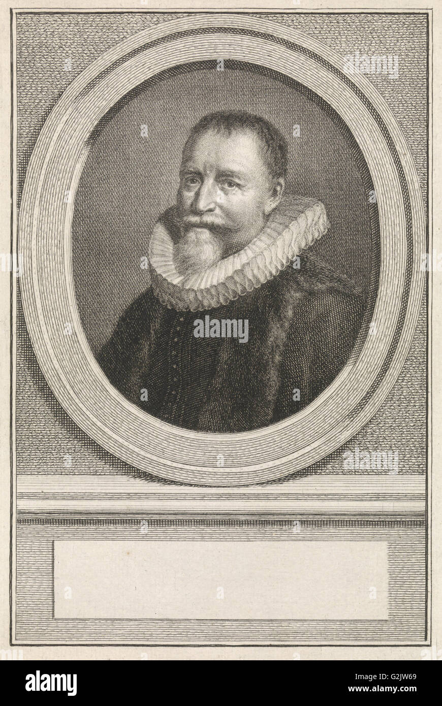 Portrait de Pauw Reynier, Jacob Adriaensz Houbraken, Jan Antonisz van Ravesteyn, 1747 - 1759 Banque D'Images