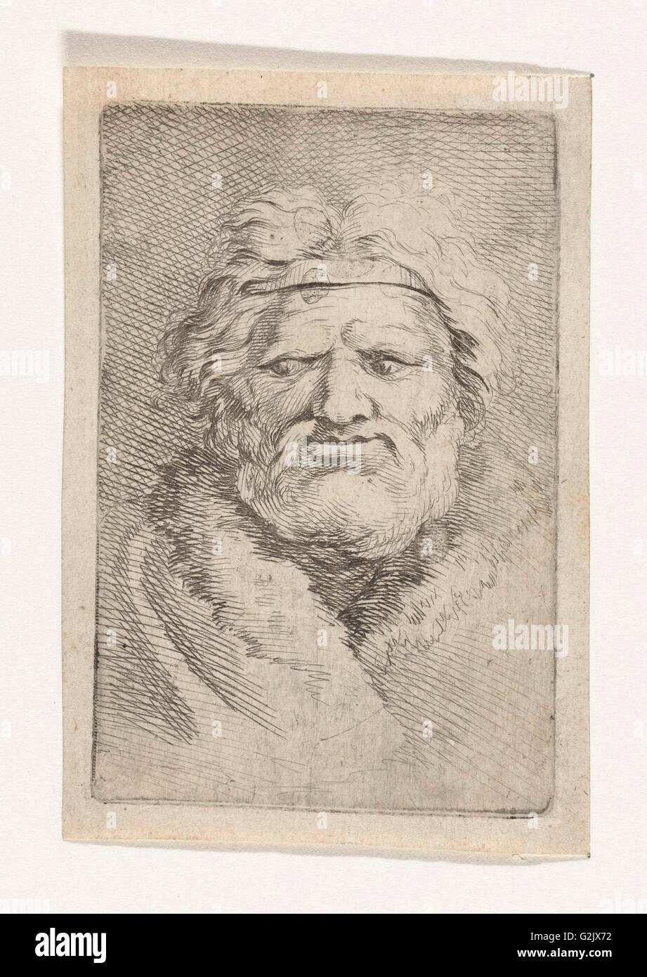 Buste d'homme, imprimer bouilloire : Samuel van Hoogstraten peut-être Banque D'Images