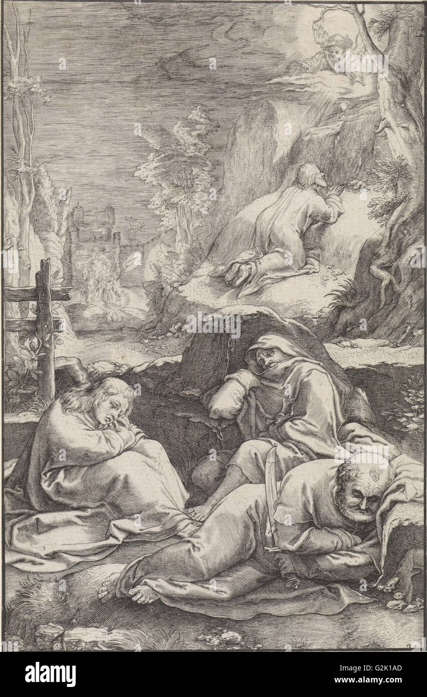 Le Christ au Jardin de Gethsémani, Ludovicus Siceram, Hendrick Goltzius, 1623 Banque D'Images