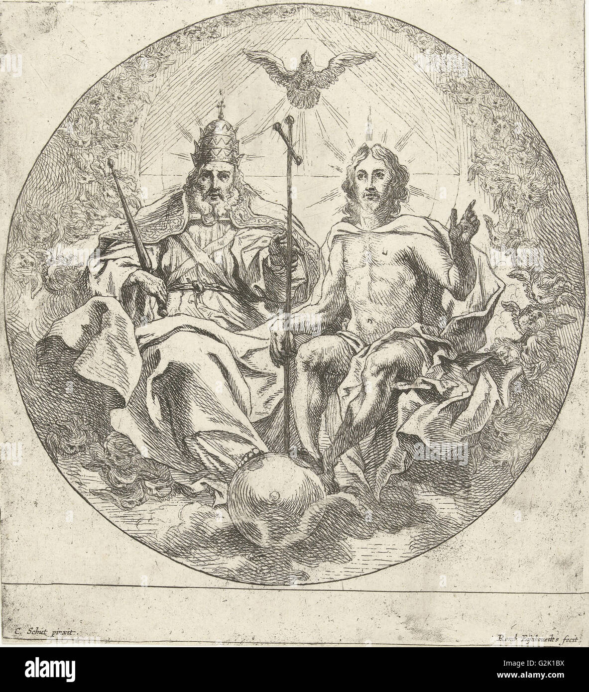 Sainte Trinité, Remoldus Eynhoudts imprimer bouilloire : Cornelis Schut, I, ch. 1626 - c. 1680 Banque D'Images Sainte Trinité, Remoldus Eynhoudts imprimer bouilloire : Cornelis Schut, I, ch. 1626 - c. 1680 Banque D'Images
