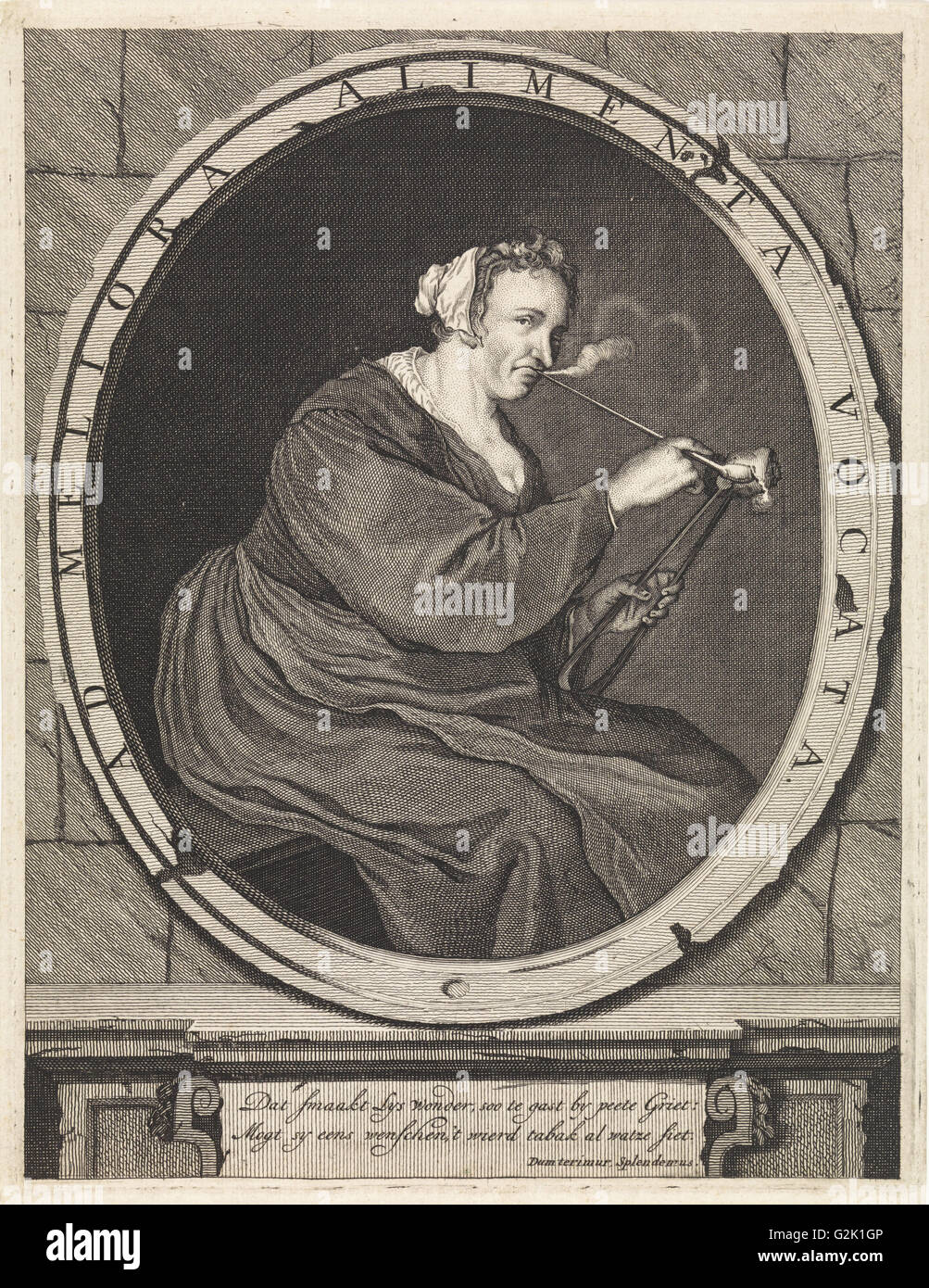 Fumeurs agriculteur, Matthijs extérieure, Cornelis Dusart, 1696 - 1727 Banque D'Images