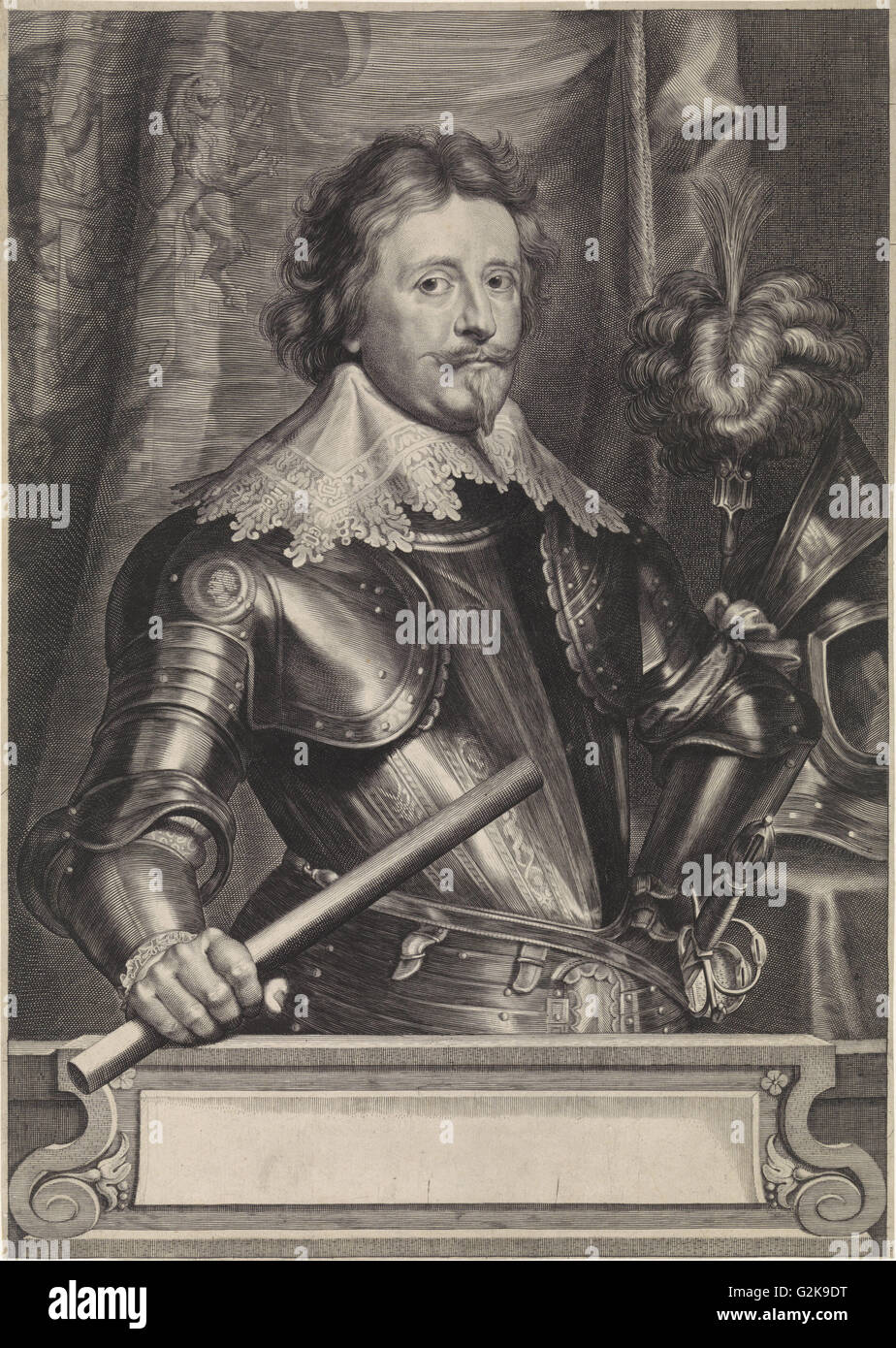 Portrait de Frederick Henry, Prince d'Orange-Nassau, Paulus Pontius, Anthony Van Dyck, 1616 - 1657 Banque D'Images