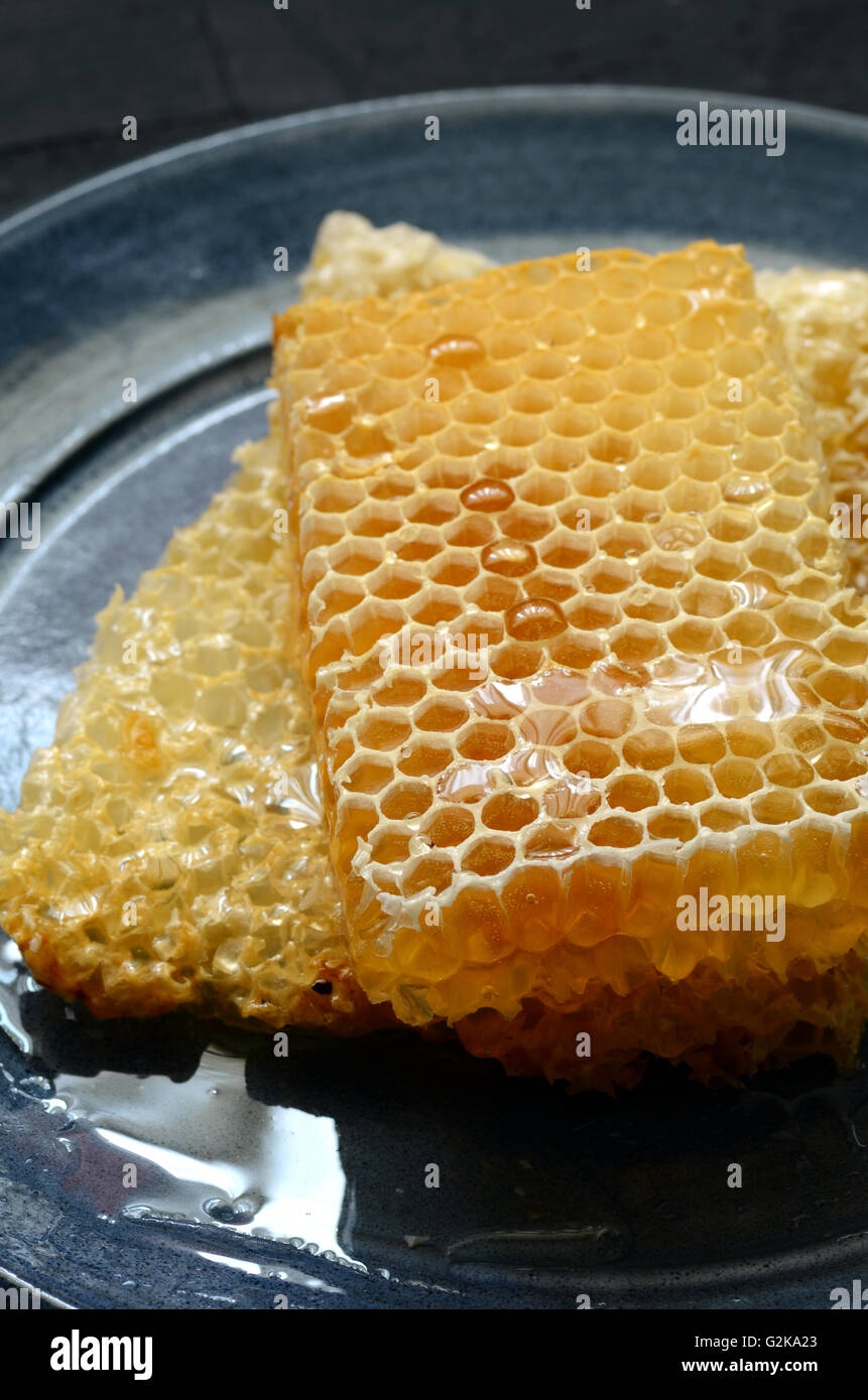 Honeycomb close up image, tourné avec un objectif macro Banque D'Images