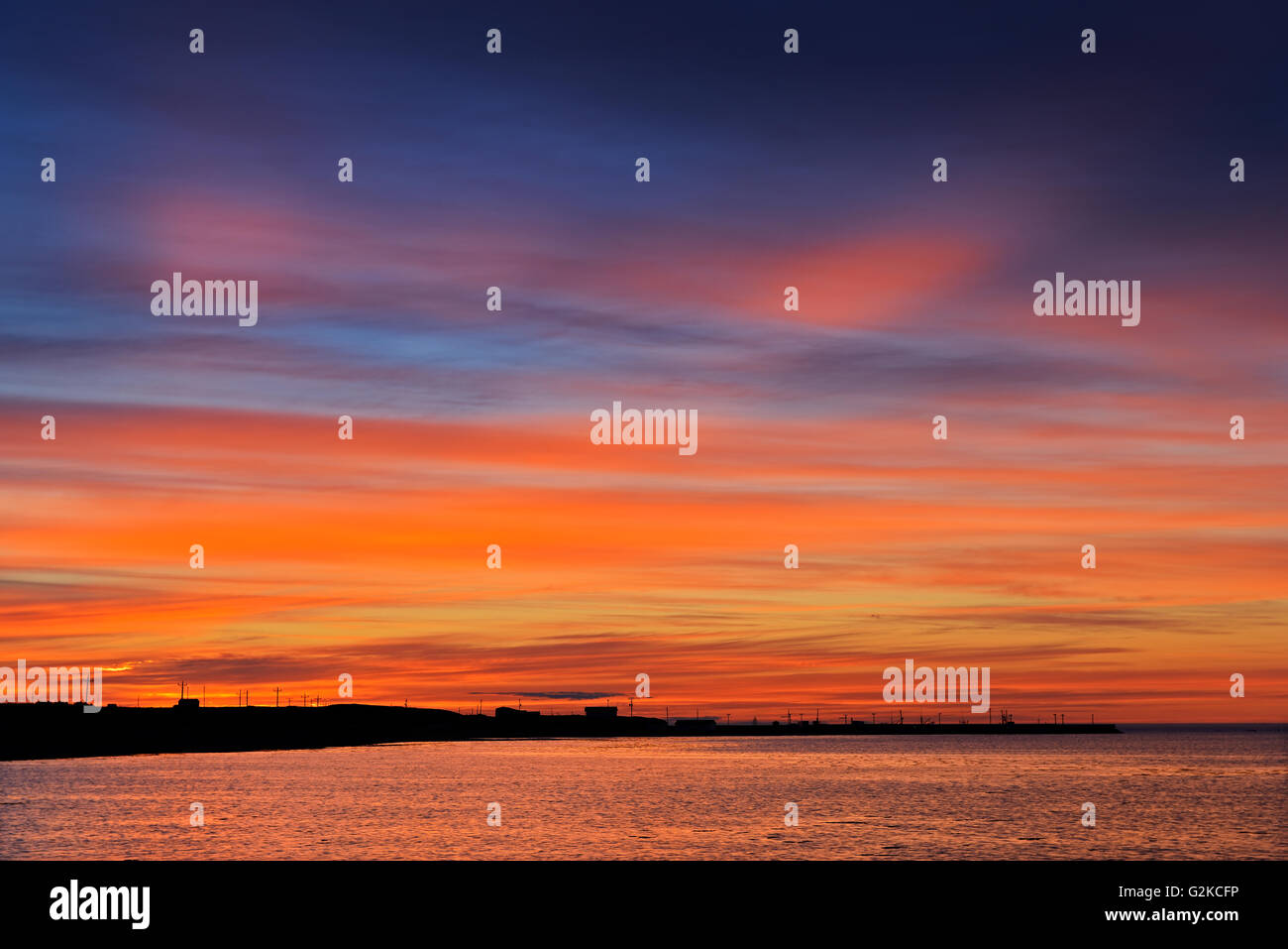 Ciel au coucher du soleil à Cow Head Le parc national du Gros-Morne à Terre-Neuve et-Labrador Canada Banque D'Images