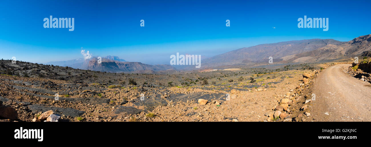 Oman, Jabal Akhdar Montagnes, Wadi Nakhar à Jebel Shams, road Banque D'Images