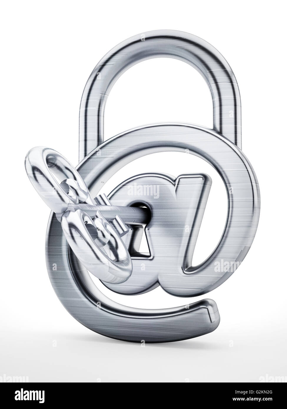 Cadenas avec symbole internet et clé. 3D illustration. Banque D'Images