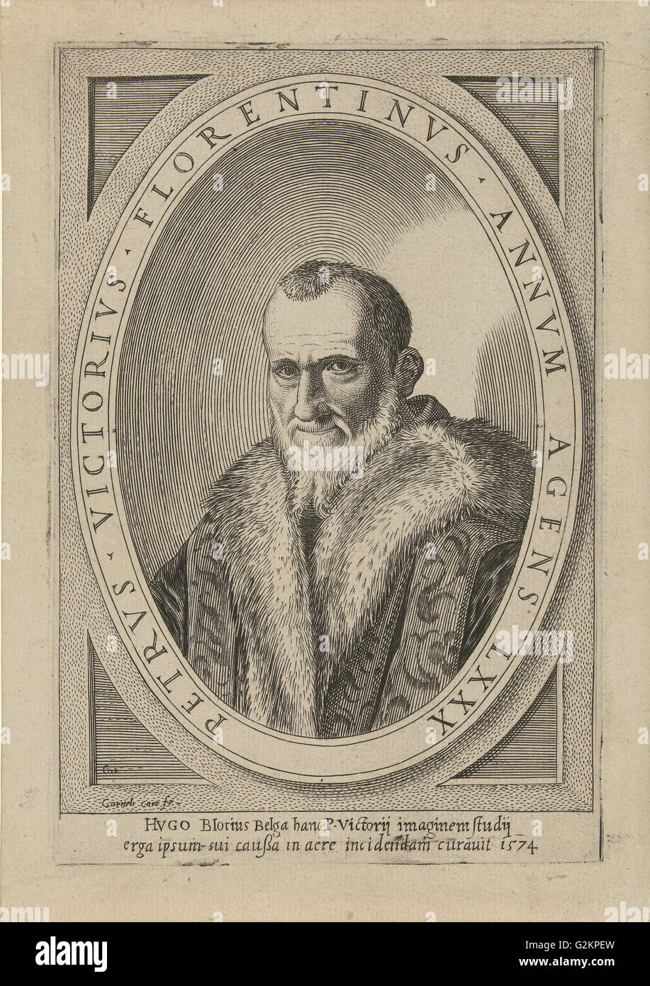 Portrait de Pietro Vettori, Cornelis Cort, anonyme, Hugo Blotius, 1574 Banque D'Images