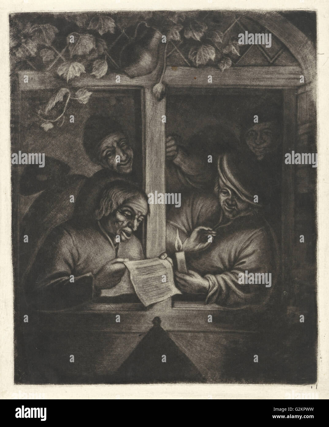 Au lecteur dans une fenêtre, Jacob, Hoolaart, Adriaen van Ostade 1723 - 1789 Banque D'Images