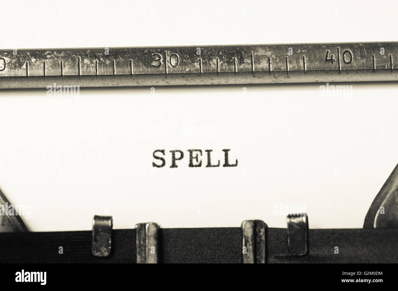 L'orthographe de mots tapés sur une vieille machine à écrire Banque D'Images