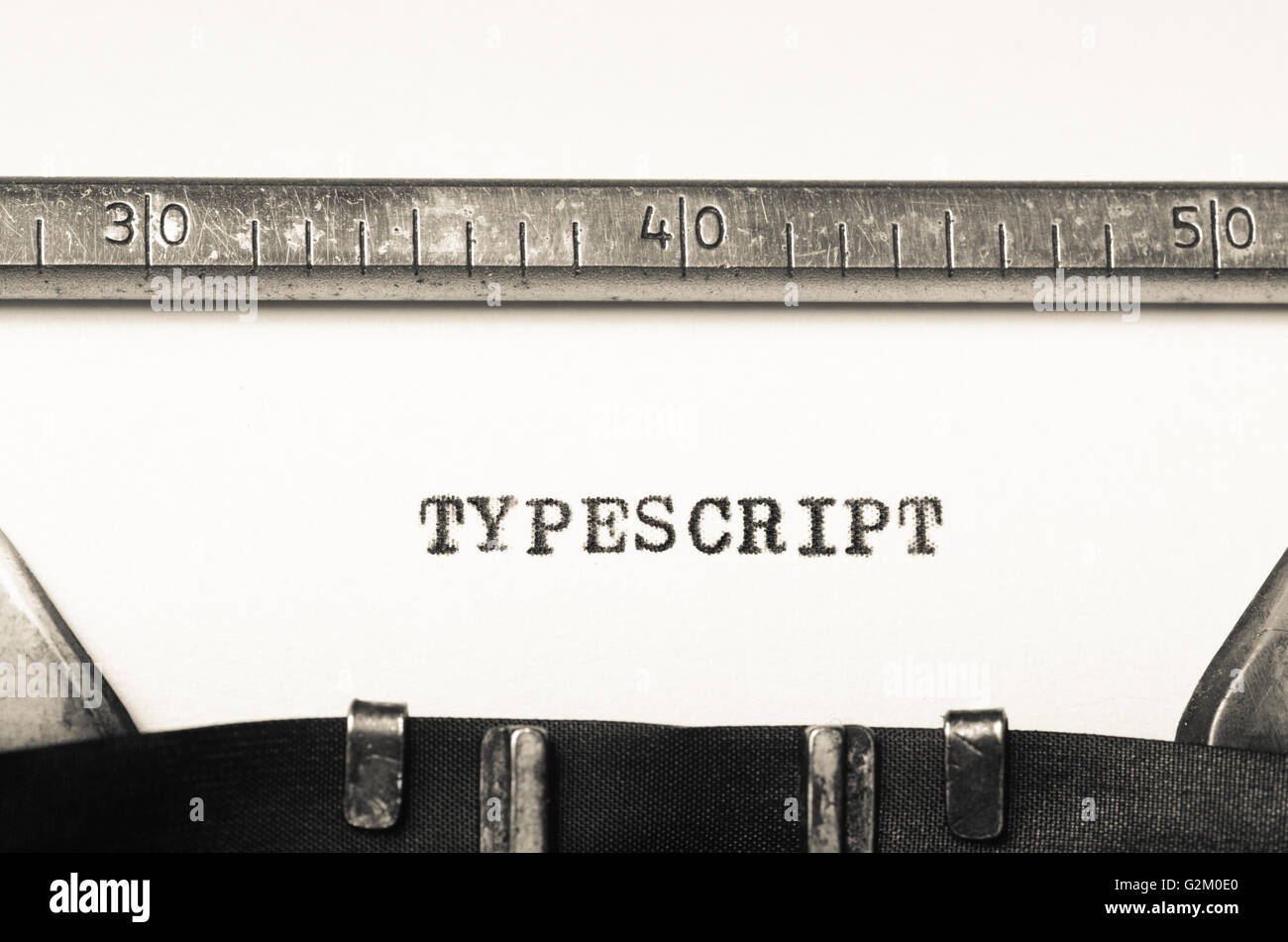 Mot tapuscrit dactylographié sur une vieille machine à écrire Banque D'Images