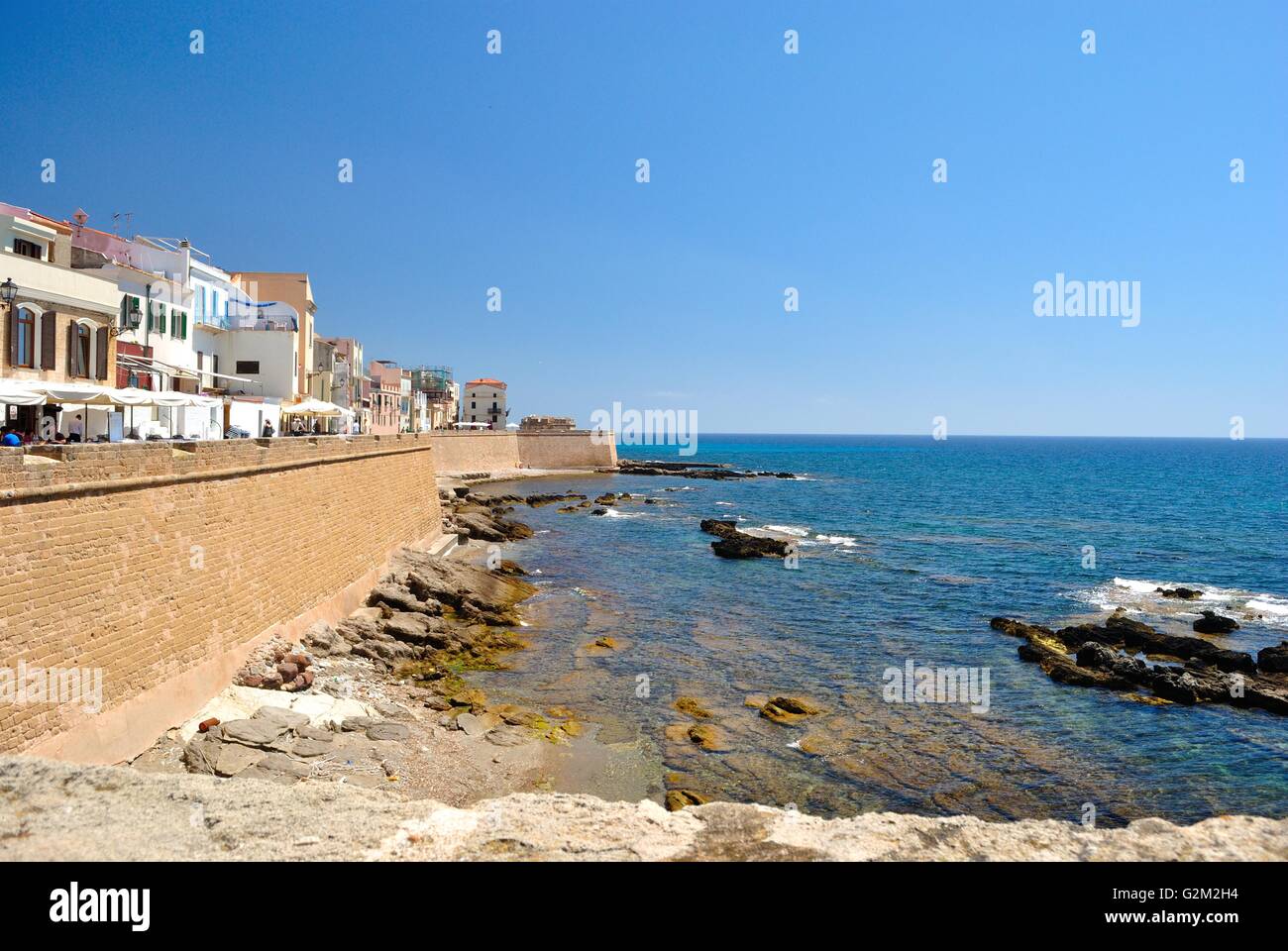 Mur côtières, Alghero Banque D'Images