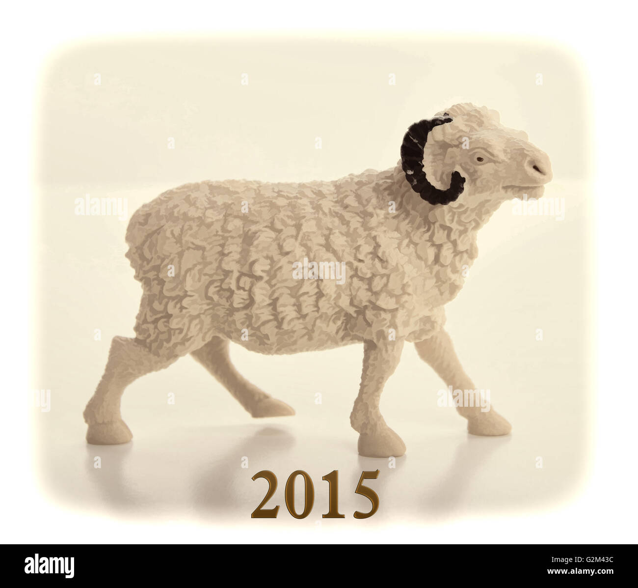 Bonne année 2015 avec des dessins de chèvre Banque D'Images