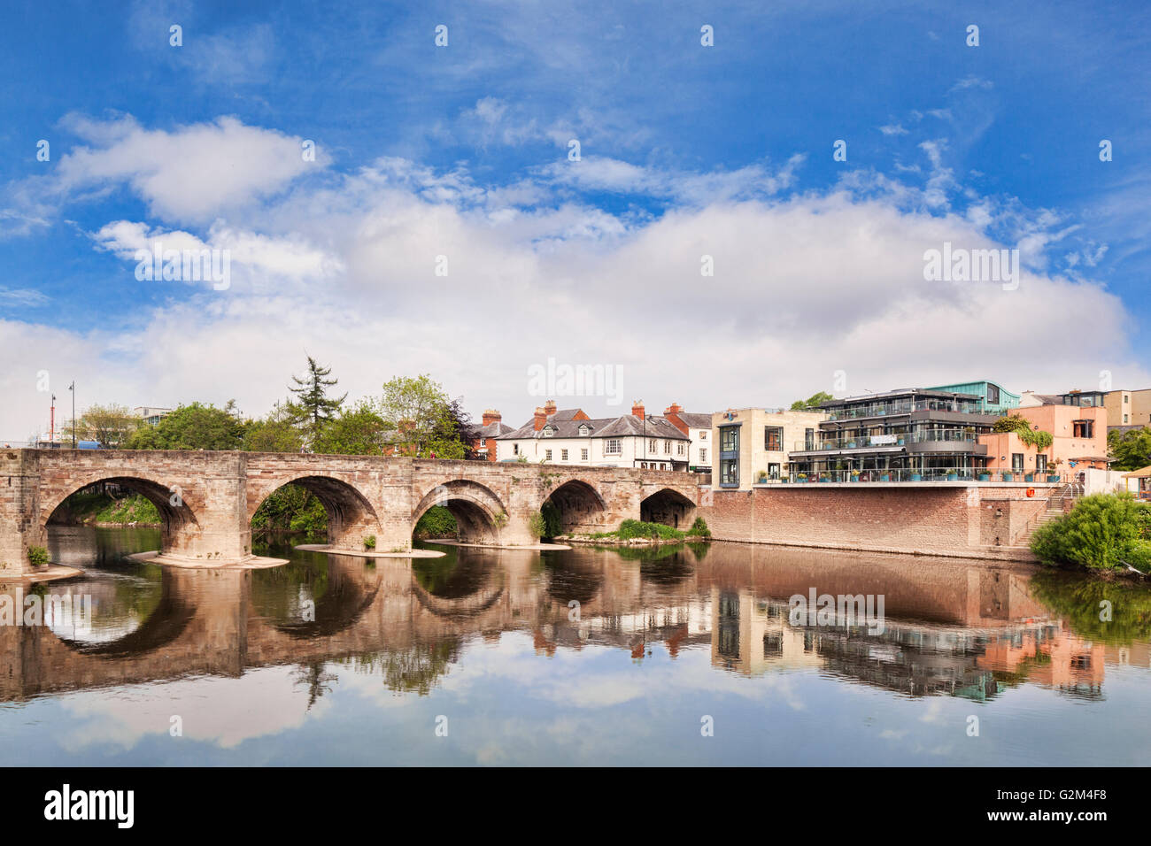 Pont Wye, Hereford, Herefordshire, Angleterre, RU Banque D'Images Pont Wye, Hereford, Herefordshire, Angleterre, RU Banque D'Images
