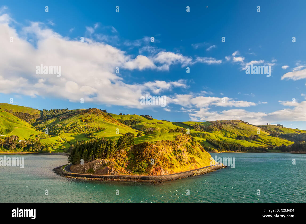 Nouvelle-zélande paysage côtier - une bonne journée ensoleillée au sud de l'île de la région d'Otago en Nouvelle-Zélande Banque D'Images