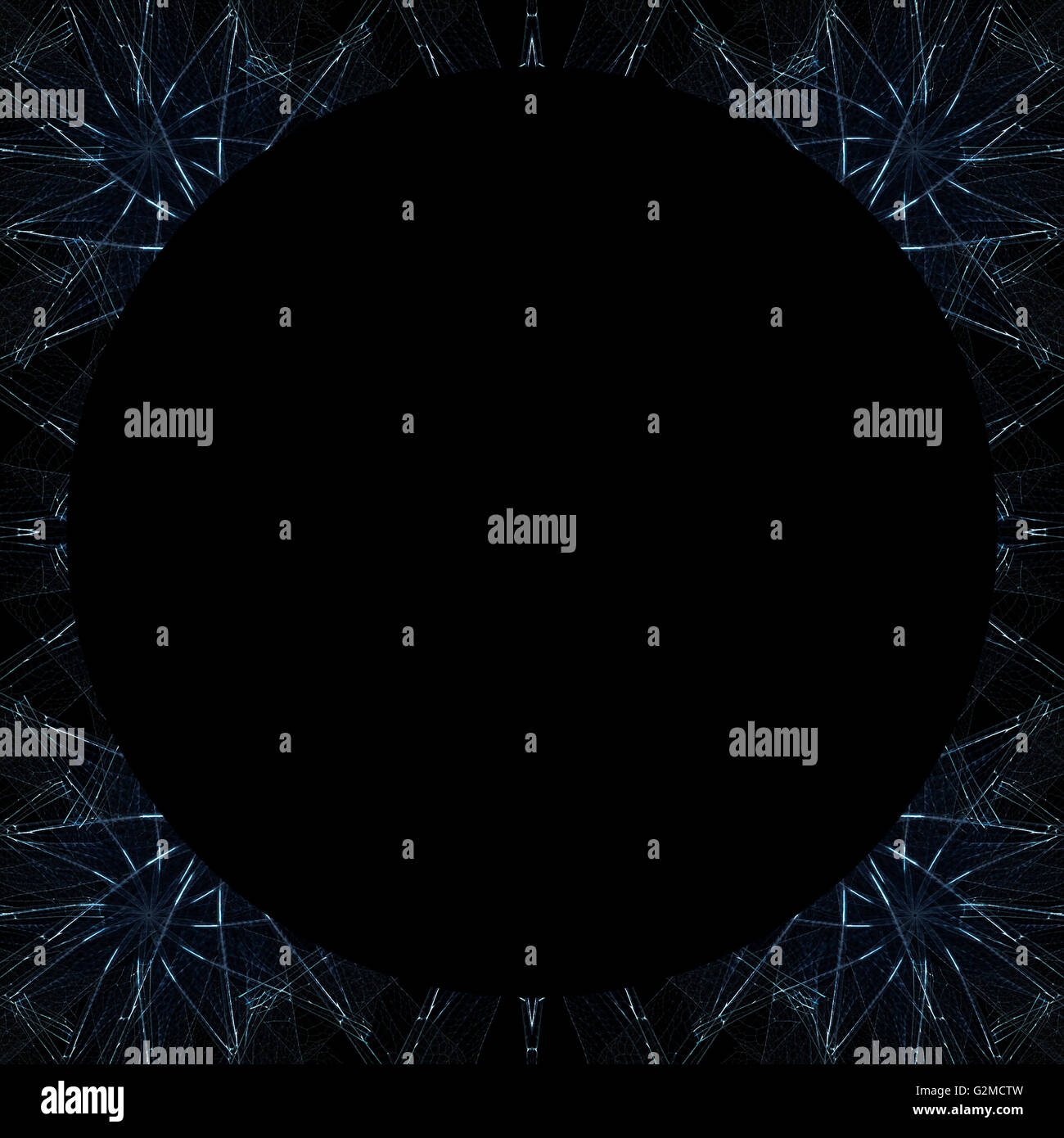 Fond noir avec futuritstic frontières conception géométrique Banque D'Images
