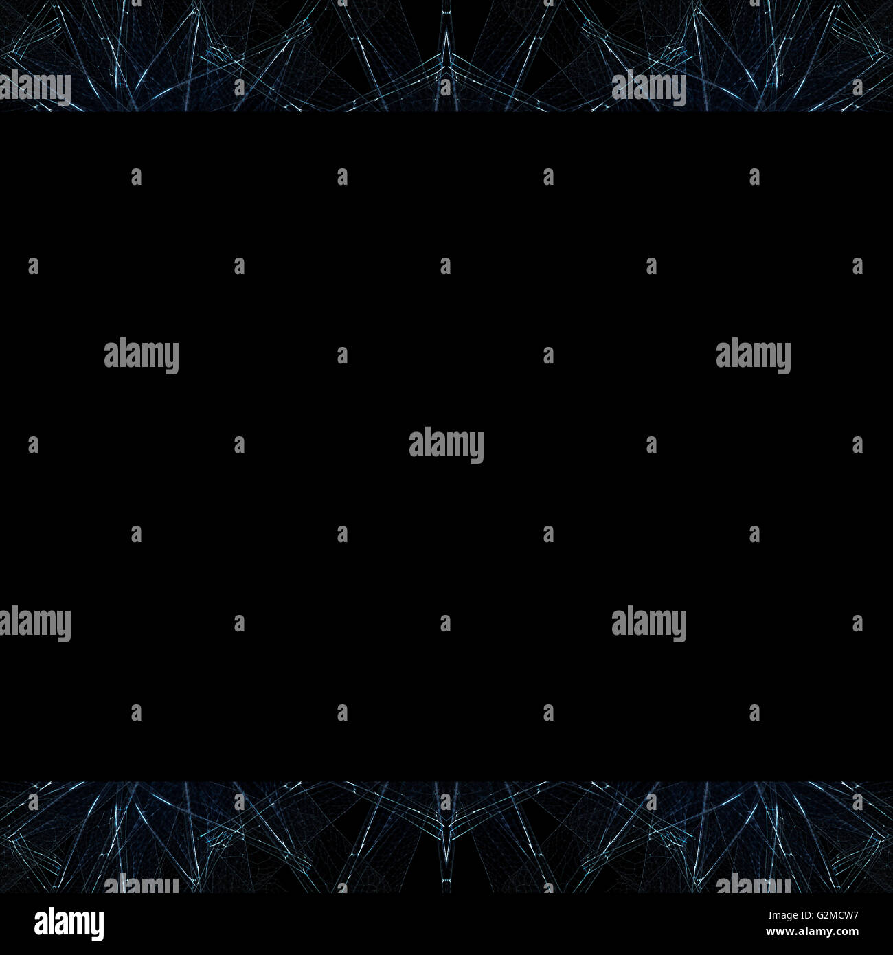 Fond noir avec futuritstic frontières conception géométrique Banque D'Images