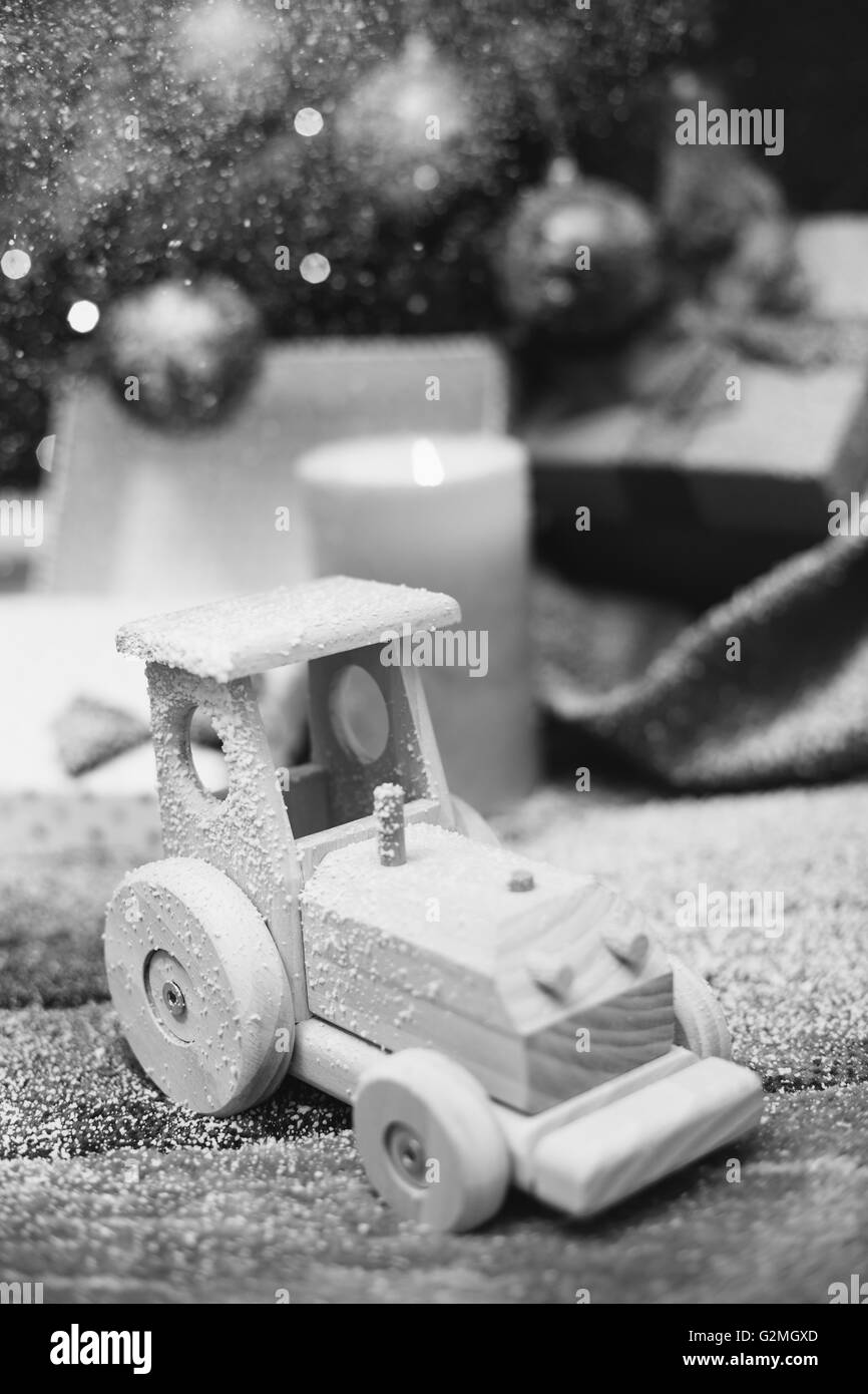 Jouet en bois. Noël arrière-plan. Banque D'Images
