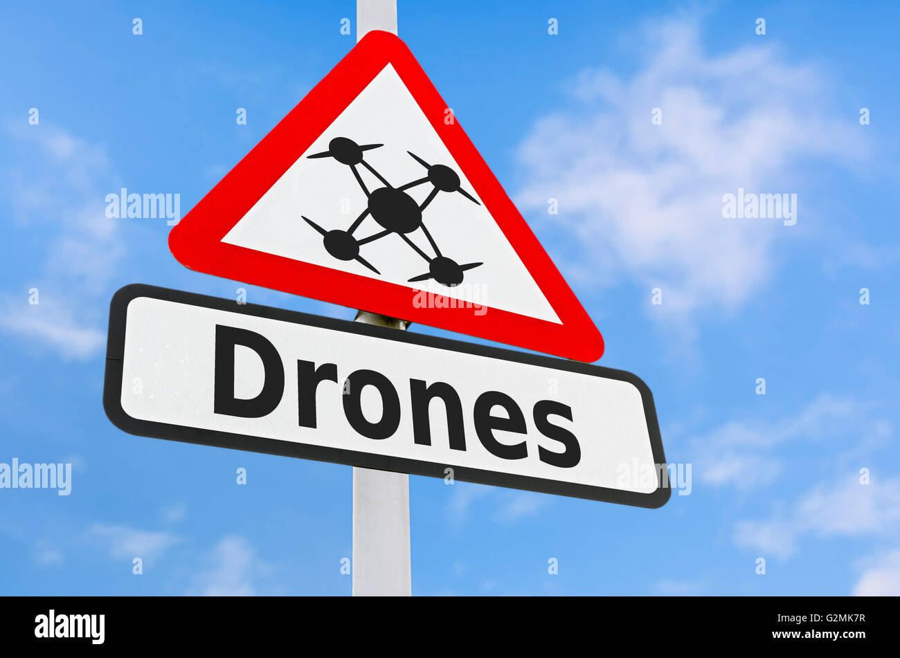 Warning of drones sign Banque de photographies et d'images à haute  résolution - Alamy