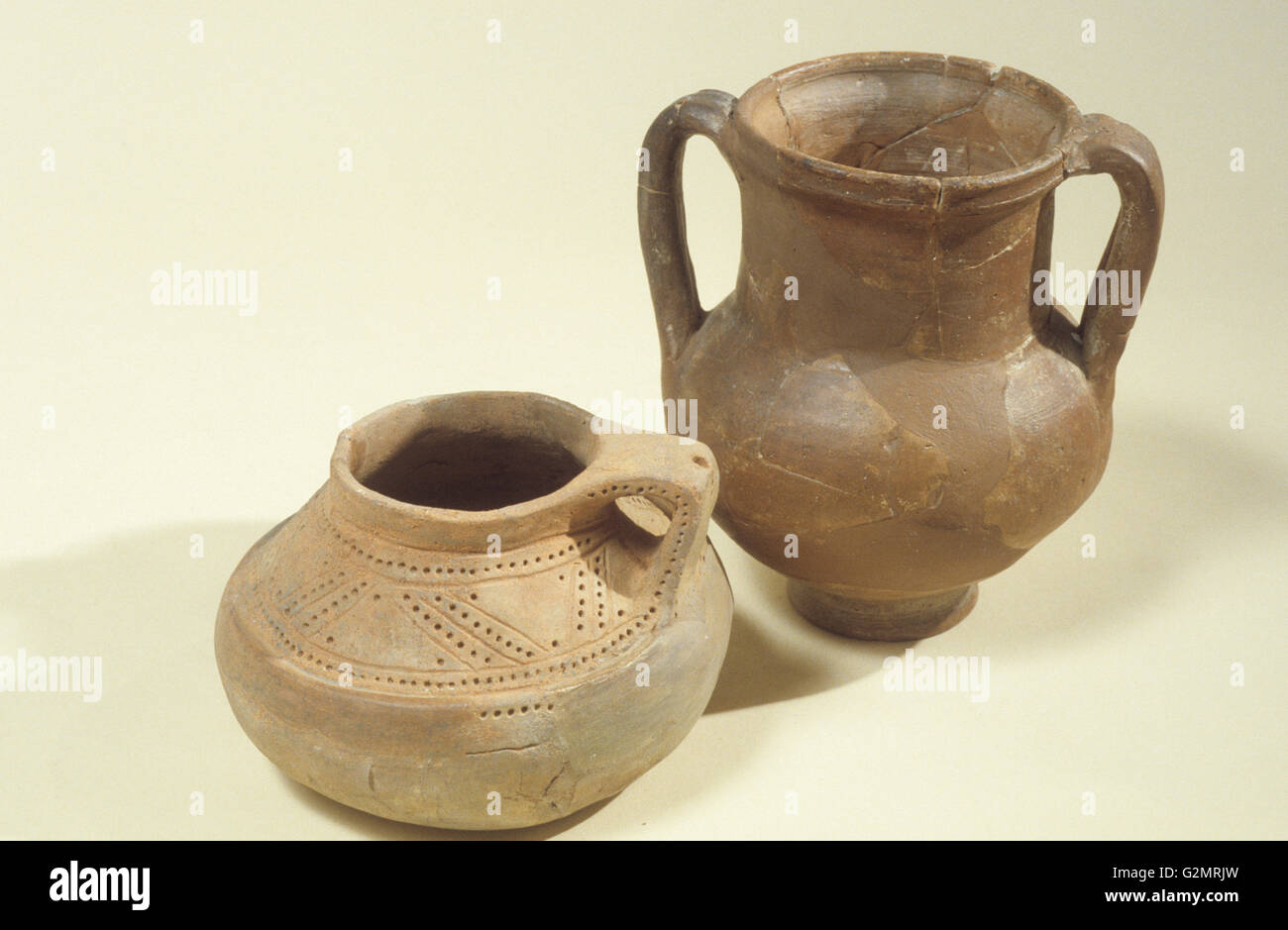 L'histoire polonaise,vases de la fouilles de la nécropole de Biskupin,400-500 av. Banque D'Images