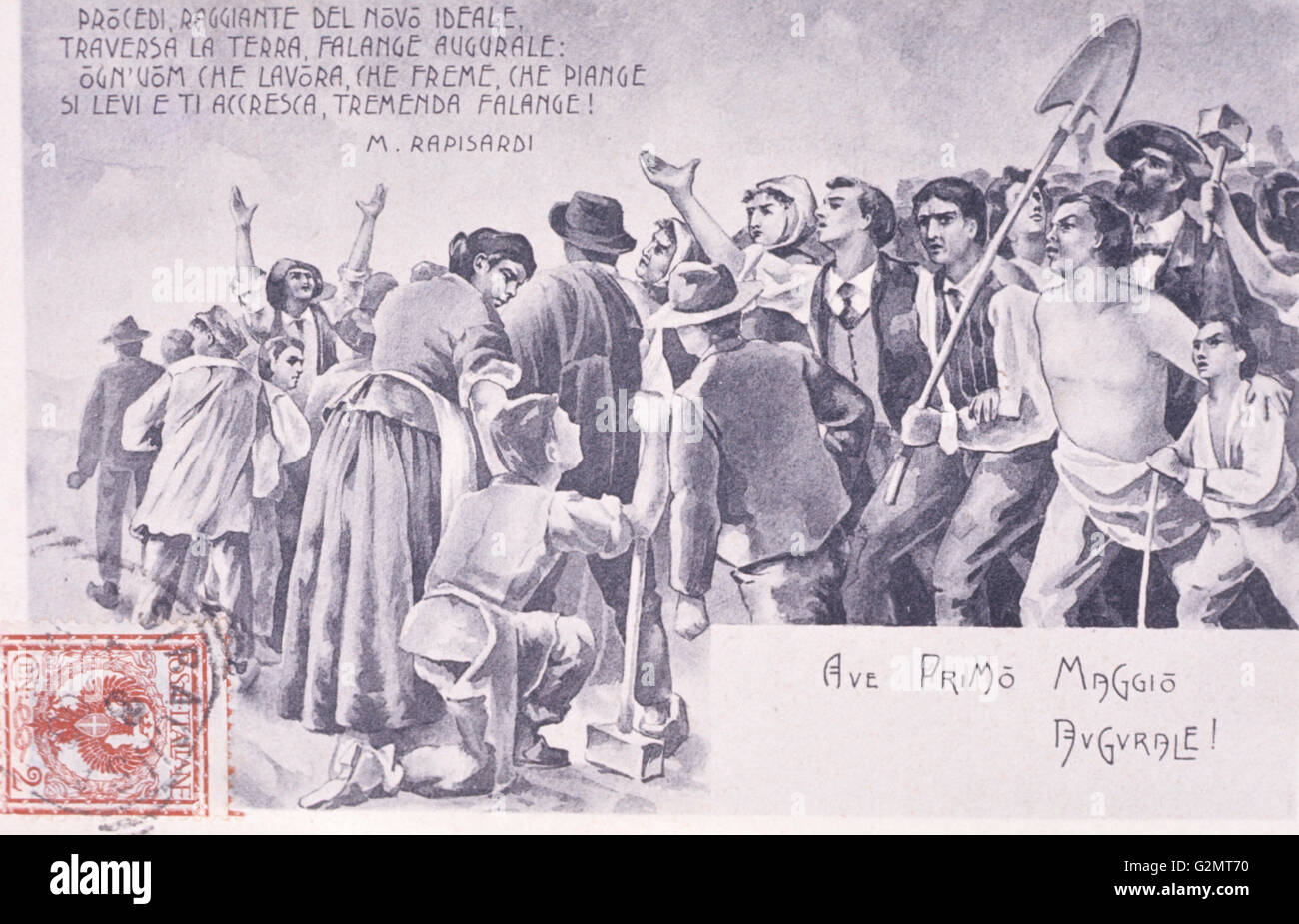 Le socialisme,ave 1er mai,de vœux carte postale Banque D'Images